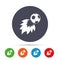 Football fireball sign icon. Soccer Sport symbol.