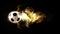Football with Flowing Fire Particles