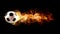 Football with Flowing Fire Particles