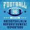 Football font. Vector alphabet with latin letters and numbers