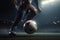 football foot stadium sport game competition soccer kick goal ball. Generative AI.