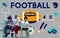 Football Game Ball Play Sports Graphics Concept