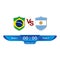Football game scoreboard collection. Soccer scoreboard with blue color shade. Sports scoreboard with the national flag. Brazil VS