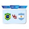 Football game scoreboard stylish collection. Soccer scoreboard with blue color shade. Sports scoreboard with national flag. Brazil