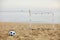 Football gate and ball, beach soccer