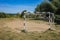 Football Gate in a Park. the concept of football