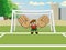 Football goalkeeper at the gate