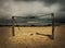 Football goals at the beach