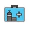 Football healthcare box icon. medical team support. simple illustration outline style sport symbol.