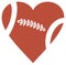 Football heart design vector illustration