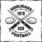 Football hooligans vintage emblem with two knives