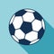 Football icon in flat style. Vector Soccer ball on color background. Sport object for you design projects