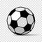 Football icon in flat style. Vector Soccer ball on transparent background . Sport object for you design projects