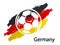Football icon Germany flag grunge style vector illustration isolated on white