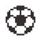 Football icon, soccerball pixel art cartoon retro game style