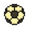 Football icon, soccerball pixel art cartoon retro game style