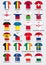 Football jersey buttons with flag design of european soccer teams for championship