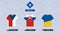 Football jersey with flag, teams of Leagua B, Group 1: Czech Rep
