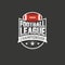 Football league championship logo. American football sports emblem.