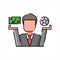 Football Manager Avatar with Flat Design Style