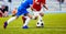 Football Match for Children. Kids Playing Soccer Tournament Game