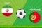 Football match Iran vs Portugal. Sport background