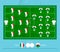 Football match Italy versus Wales, teams preferred lineup system on football field