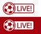 Football match LIVE broadcast icon vector illustration