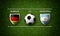 Football Match schedule, Germany vs Argentina, flags of countries and soccer ball - 3D rendering