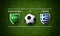 Football Match schedule, Saudi Arabia vs Greece, flags of countries and soccer ball