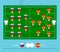 Football match Slovakia versus Spain, teams preferred lineup system on football field