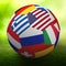 Football nations flags ball