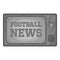 Football news on retro TV icon, monochrome style