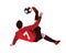 Football Player In Action Logo - Full Confidence Bicycle Kick