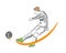 Football Player In Action Logo - Golden Chance Goal Kick