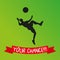 Football Player In Action Logo - Your Chance Goal Kick