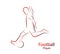 Football. The player with the ball. Contour silhouette