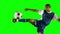 Football player kicking the ball