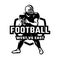 Football player logo, emblem. American football. Vector illustration.