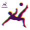 Football player shoots the ball at a jump. Sports concept. Design Element