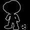 Football player silhouette with classic soccer ball