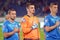 football players are listening a national anthem photo was taken during the match between fc dnipro dnipropetrovsk city and fc