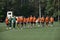 Football players Shakhtar soccer team training on a football field. Sport base Sviatoshyn