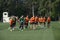 Football players Shakhtar soccer team training on a football field. Sport base Sviatoshyn