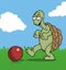 Football playing turtle