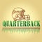 Football quarterback position text. Vector illustration decorative background design