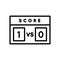 Football score board icon. simple illustration outline style sport symbol.