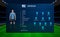 Football scoreboard broadcast graphic with squad soccer team Uru