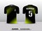 Football shirt design T-shirt sports black and green color.