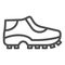 Football shoes line icon. Soccer shoes vector illustration isolated on white. Sport footwear outline style design